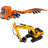 Truck with Trailer Tow Metal Excavator Huina Orange 1:50 | shoptok.hr