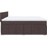 vidaXL Krevet s oprugama i madracem tamnosmeđi 200x200 cm od tkanine | shoptok.hr