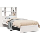 vidaXL Krevet s regalom za knjige bez madraca bijeli 90x190cm borovina | shoptok.hr