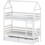Molarem Home Drveni dječji krevet na kat Alex s ladicom - bijeli - 200x90 cm - Madrac PE pjena 8 cm-spužvasti madrac | shoptok.hr