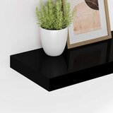  Plutajuće zidne police 4 kom sjajne crne 120x23,5x3,8 cm MDF | shoptok.hr