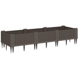 Maison Chic Cvetlično korito - Cvetlični Lonec z zatiči rjavo 125x40x28,5 cm PP, (21790404) Cene