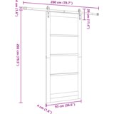 vidaXL drsna vrata z opremo belih 93x202 cm iz trdega lesa bora, notranja vrata z steklom 'ORKDAL'bela 93x202x4 cm | Shoptok.si