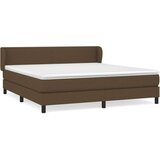  Box spring postelja z vzmetnico temno rjava 160x200 cm blago, (20901003) | Shoptok.si
