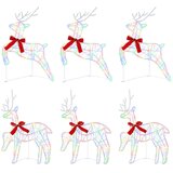  Božićni irvas 6 kom. 80 LED lampica Višebojno 43 x 19 x 65 cm | shoptok.hr