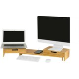 SoBuy stojalo za monitor pisalna miza organizator z 2 predali v barvi lesa v skandinavskem slogu, (20815121) | Shoptok.si
