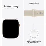 Apple Watch serija 12 GPS 46mm M/L iz v MJEP4ZR/A, ohi&amp;scaron;je aluminija svetlo trak zlati barvi, &amp;scaron;portni iz peska Slike