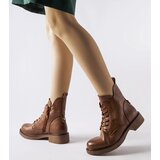 Gemre Brown asymmetrical flat ankle boots Solza | Shoptok.si