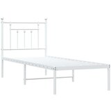 Metalni okvir za krevet s uzglavljem bijeli 75x190 cm | shoptok.hr