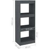 vidaXL knjižna omara za razdelitev prostora siva 40x30x103,5 cm | Shoptok.si