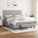  Box spring postelja z vzmetnico svetlo siva 180x200 cm blago, (20788976) | Shoptok.si