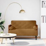  Dvosjed s jastucima, smeđi, 110 cm, baršun | shoptok.hr