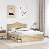  Krevetna konstrukcija s ladicama Hrast sonoma 150 x 200 cm | shoptok.hr