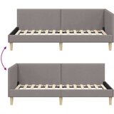 vidaXL Kutni okvir kreveta Ostalo s uzglavljem Sivo-smeđa 90 x 190 cm | shoptok.hr