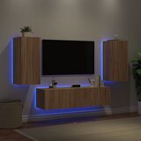  The Living Store Komplet TV omaric LED 4-delni sonoma hrast inženirski les - Stenska TV Enota, (21555871) Cene