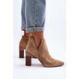 Boto Ankle Boots with Lace Pattern Beige Vailen | Shoptok.si