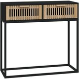 Maison Chic konzolna miza - miza ob steni črna 80x30x75 cm inženirski les in železo, (21786617) | Shoptok.si