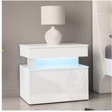  Noćni ormarić sa LED osvetljenjem GLOSSA 51x55 cm bela/visoki sjaj | Eponuda.com