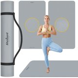 Rebel Active prostirka za gimnastiku za jogu, pilates, fitness, 200x115cm, debljine 1cm, TPE materijal, siva | shoptok.hr