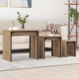 vidaXL Gnezdeča Kavna Miza 3 pcs artisan hrast 60 x 35 x 56 cm | Shoptok.si