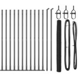 vidaXL Šesterokotna Ograja Siva 1,6x25 m Jeklo, Ograjne Stojnice z Osnovnimi Ploskvami 13 kos Ø32mm 88,5cm Galvanizirano Jeklo | Shoptok.si