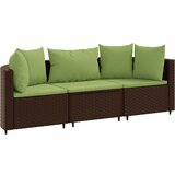  3-dijelni set vrtnih sofa s jastucima smeđi od poliratana | shoptok.hr