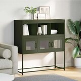 vidaXL Komoda maslinastozelena 100,5x39x107 cm hladno valjani čelik | shoptok.hr
