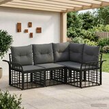  Set vanjskih sofa 4 kom. Crna i tamno siva Poliester | shoptok.hr