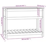  Sadilica s policom crna 111,5x54x81 cm od masivne borovine | shoptok.hr