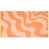 PLAYA frotirna brisača za plažo "Retro Waves", 100 x 180 cm - svetlo oranžna