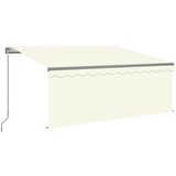 vidaXL Ročno zložljiva tenda s senčilom LED 3x2,5 m krem, (20703013) | Shoptok.si