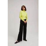 Marisse Lime Green Ribbed Turtleneck Blouse | Shoptok.si