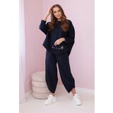 Kesi Włoski Cotton sweatshirt pants set navy blue Cijene
