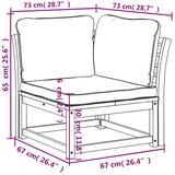  Kutna vrtna sofa s jastucima 73x73x65 cm masivno drvo bagrema | shoptok.hr