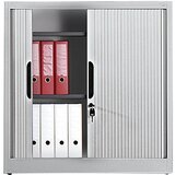 C+P Omara z rolojem, vodoravne žaluzije, VxŠxG 1030 x 1000 x 420 mm, 2 polici, 2,5 prostora za mape, svetlo siva | Shoptok.si