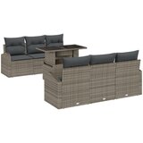 vidaXL 7-dijelni vrtni sofa set s jastučićima siva poli ratan, sofa za dva s odlaganjem i jastučićima siva poli ratan Cijene