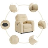  Naslonjač od tkanine krem | shoptok.hr
