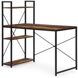 ModernHome uredski stol 120 × 60 cm s policom i 3 police – crno smeđi | shoptok.hr