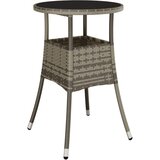  Vrtni stol Ø 60 x 75 cm od kaljenog stakla i poliratana sivi | shoptok.hr