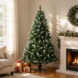  Umjetno božićno drvce 210 cm PVC i metal Zelena | shoptok.hr