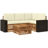  Set vanjskih sofa 5 kom. Prirodna i krem Poliester | shoptok.hr