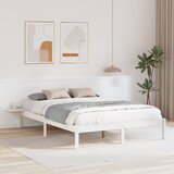 vidaXL Posteljni okvir z nočnimi omaricami Bela 140 x 200 cm Bela | Shoptok.si