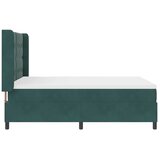 Box spring krevet s LED trakama Zelena 140 x 190 cm Baršun - Tamnozelena 140 x 190 cm Prošiveno gumbima | shoptok.hr