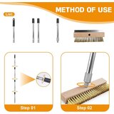 EXLECO krtača za peč za pico 78–150 cm z medeninastimi ščetinami | Shoptok.si