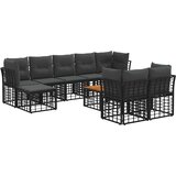  Set vanjskih sofa 10 kom. Crna i tamno siva Poliester | shoptok.hr