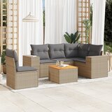 vidaXL 6-dijelni set vrtnih sofa s jastucima bež od poliratana | shoptok.hr