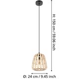 Eglo 390152 - visilica na sajli montezuelo 1xE27/40W/230V &amp;oslash; 24 cm bambus Slike