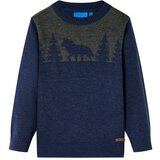vidaXL Otroški pulover pleten mornarsko moder 140 | Shoptok.si
