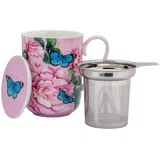 Skodelica s cedilom - tisana Posey 340ml / Cabbage Roses / porcelan, inox, (5000199480)