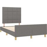  Posteljni okvir z vzglavjem temno siv 120x200 cm blago, (20788180) | Shoptok.si